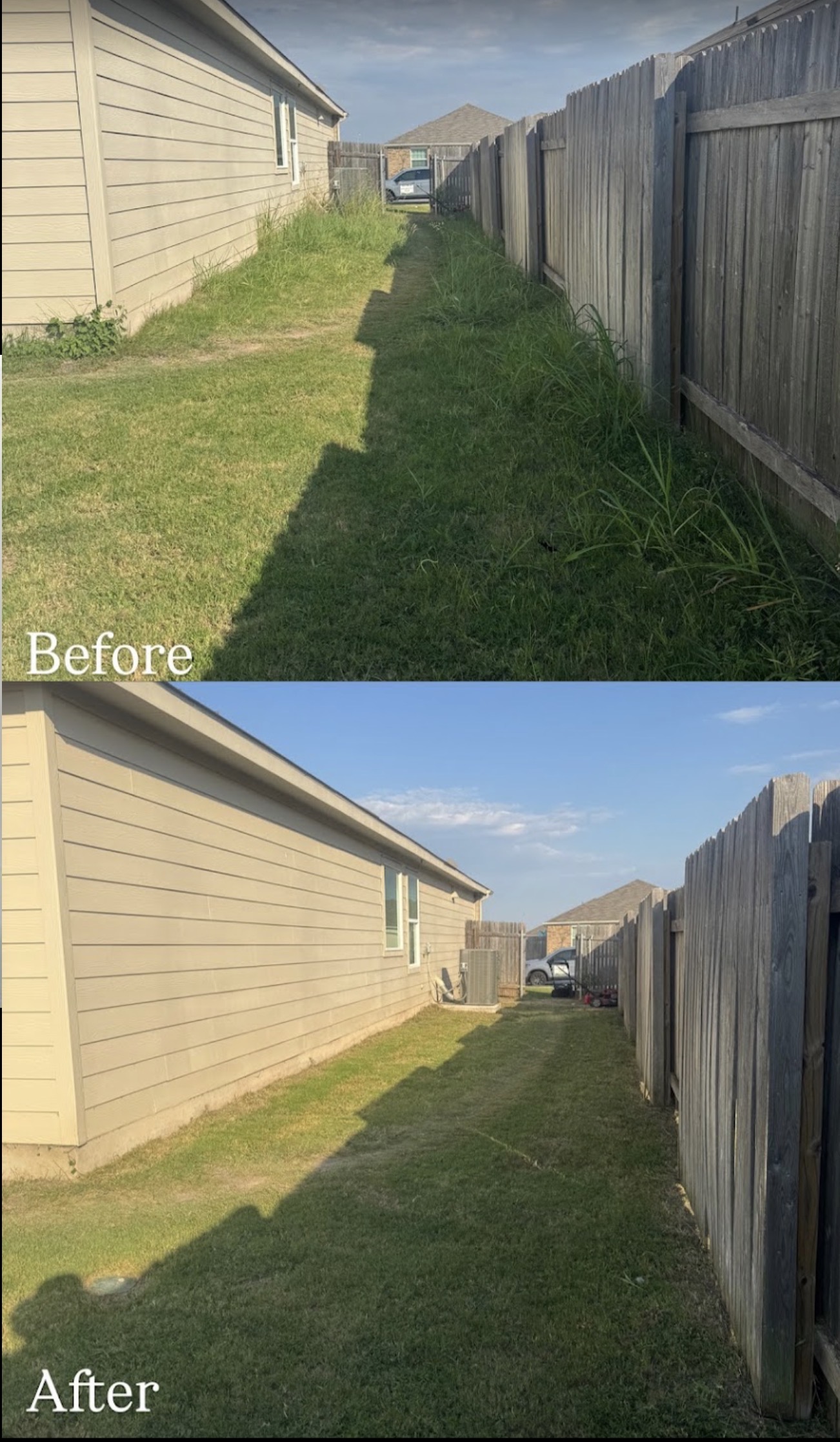 Residential yard before and after