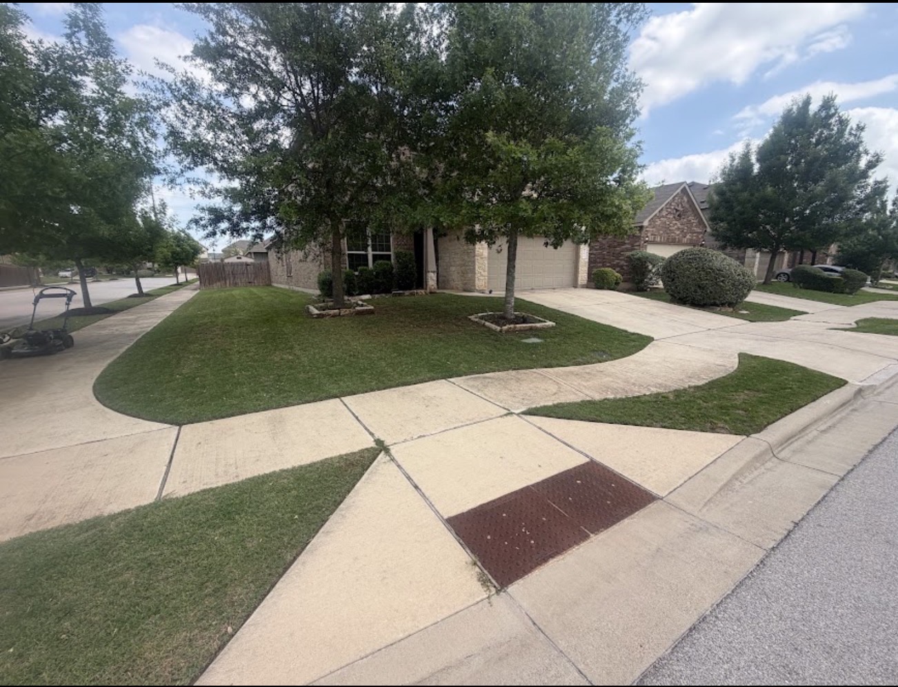 Maintained residential front yard